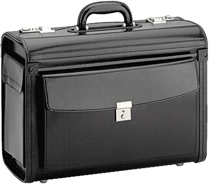 Bowatex Pilotenkoffer Aktenkoffer Akten Koffer Leder Faserstoff 46 x32x22cm