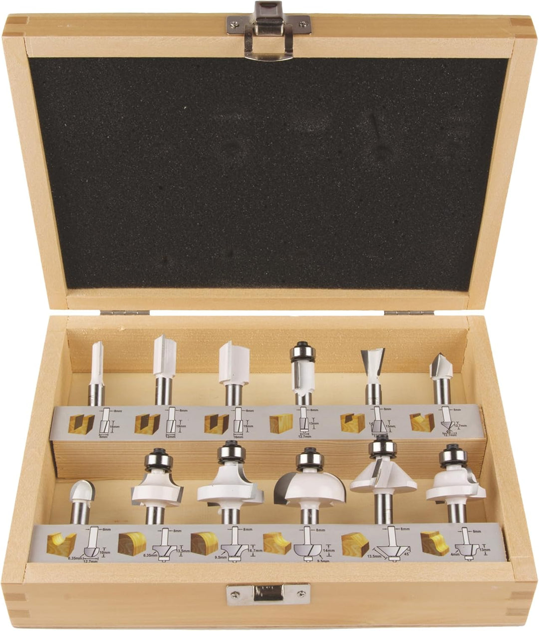 Makita Fräser Set, 8 mm, 12 Stück, D-53556