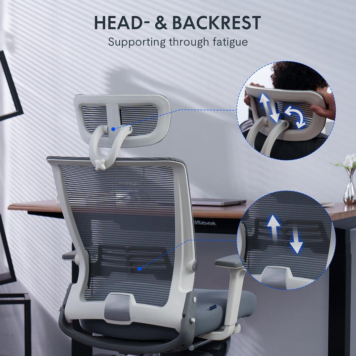 FLEXISPOT Ergonomischer Bürostuhl, Foldex, klappbarer Bürostuhl für Kleine Räume mit Lendenwirbelstü