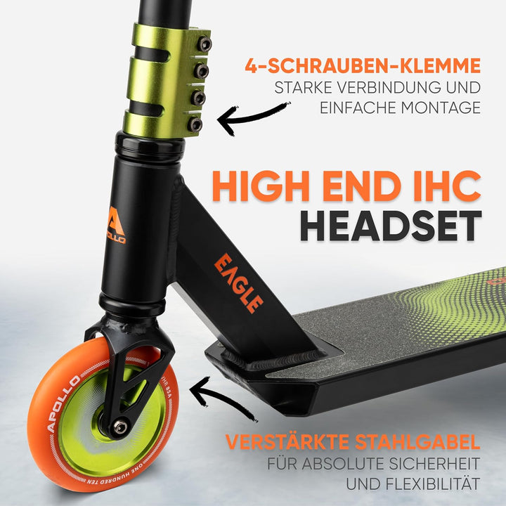Apollo Stunt Scooter - Eagle, eloxierter Profi Stuntroller, Kinder Scooter mit ABEC 9 Kugellagern, 1