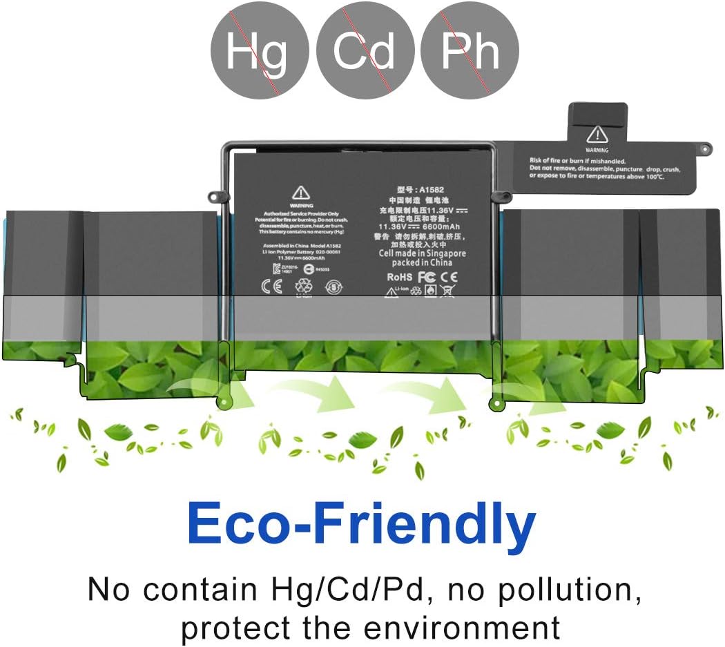 Exmate A1582 Replacement Battery for MacBook Pro 13" Retina A1502 (2015 Version) ME864 ME865 MF839LL