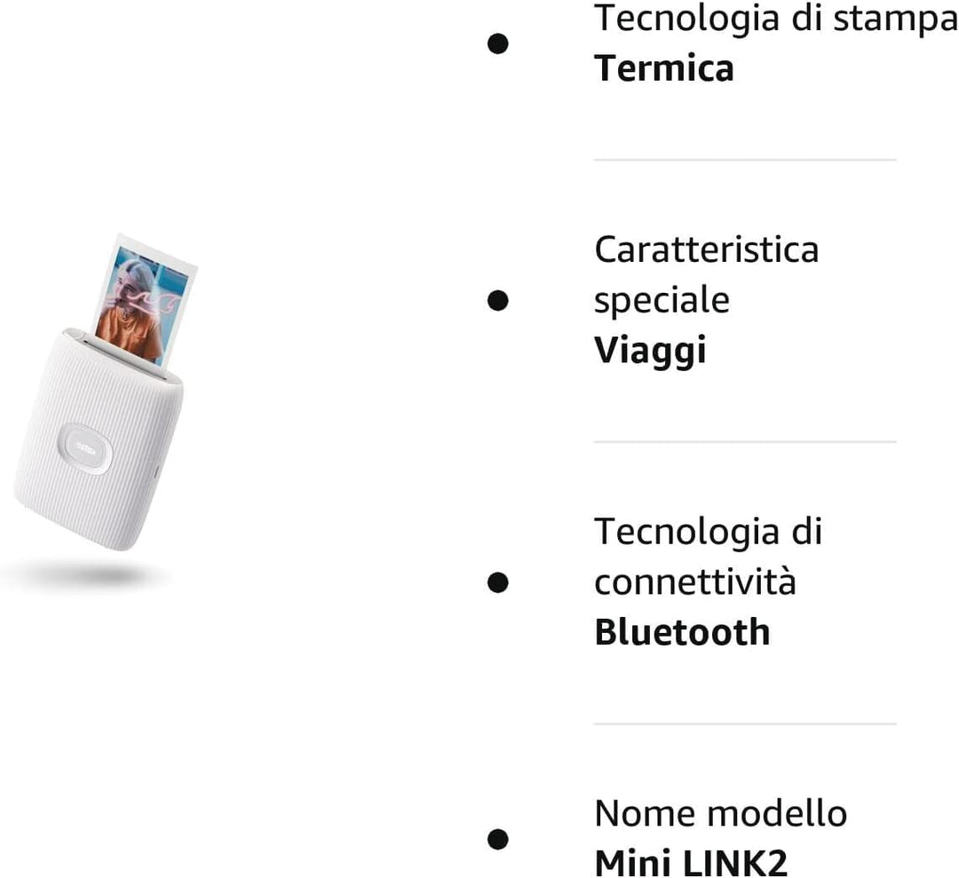 instax Mini LINK2 Smartphone Printer, Clay White, Kompakt & Mini LINK 2 Printer Case Clay White, 701