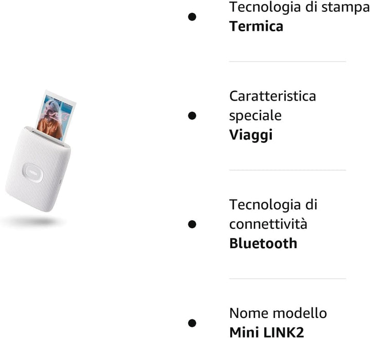 instax Mini LINK2 Smartphone Printer, Clay White, Kompakt & Mini LINK 2 Printer Case Clay White, 701