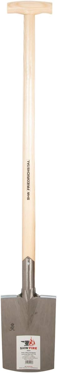 SHW-FIRE Gärtnerspaten Eschenstiel 93cm, Damenspaten, leicht und stabil - T-Griff Abgerundet, Abgeru