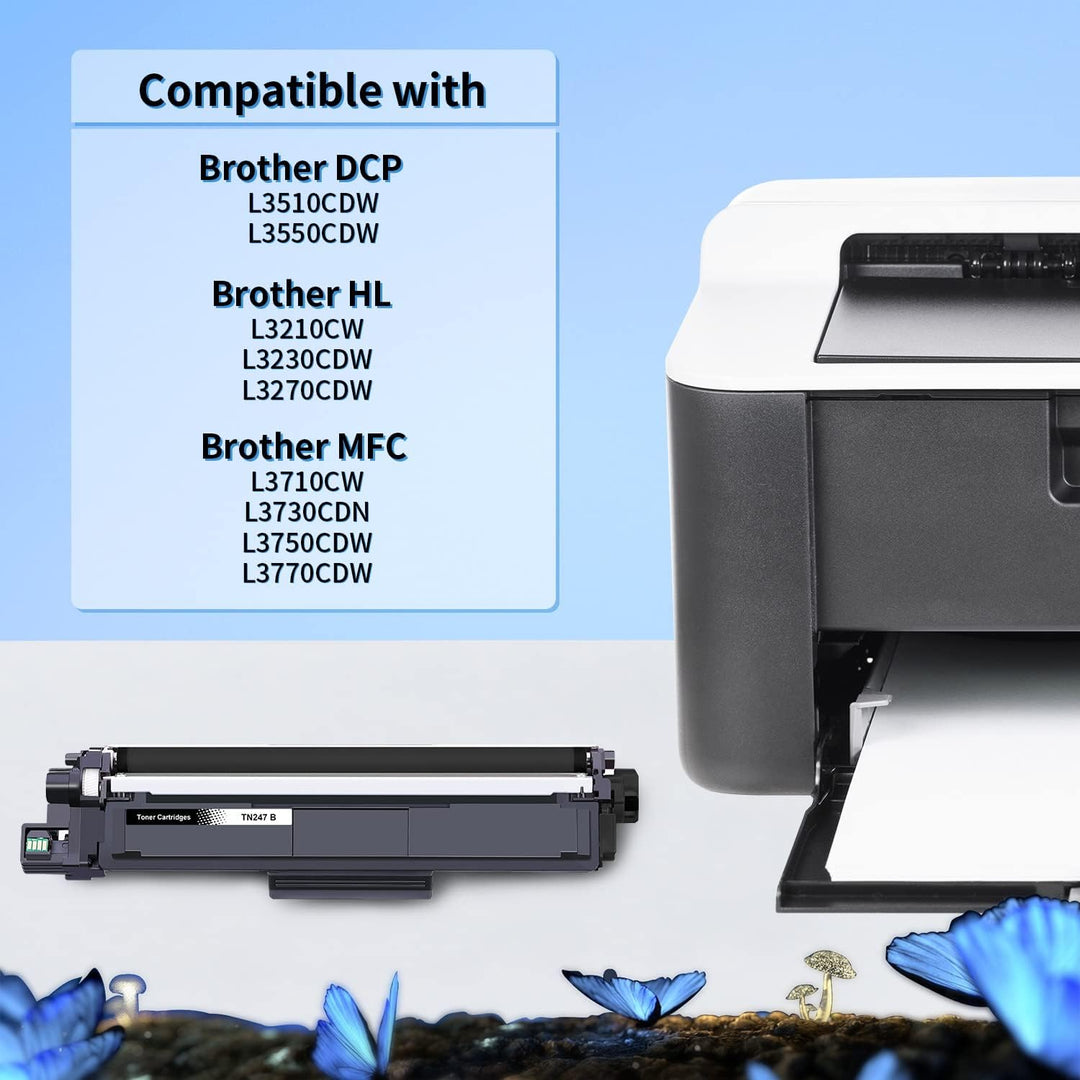 LOSMANN 2X Schwarz Toner Kompatibel für Brother TN-247 TN-243 für Brother MFC-L3770CDW MFC-L3750CDW