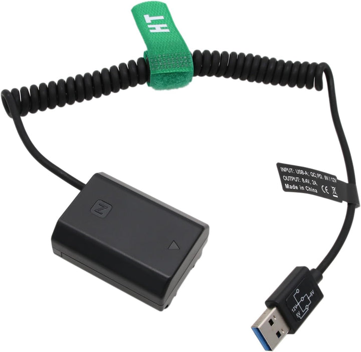 HangTon Power Bank 5V USB zu NP-FZ100 Dummy-Akku für Sony A9 A7R3 A7M3 A7S3 A7III A7RM3 A7RM4 A7SM3
