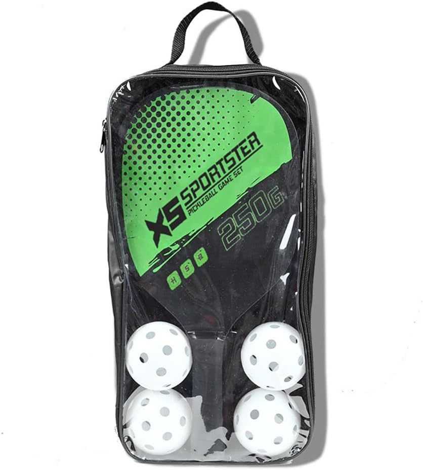 Lixada Pickleball Paddelschläger, 4 Pickleball Bälle mit 2 Paddeln, Indoor & Outdoor Pickleball Padd