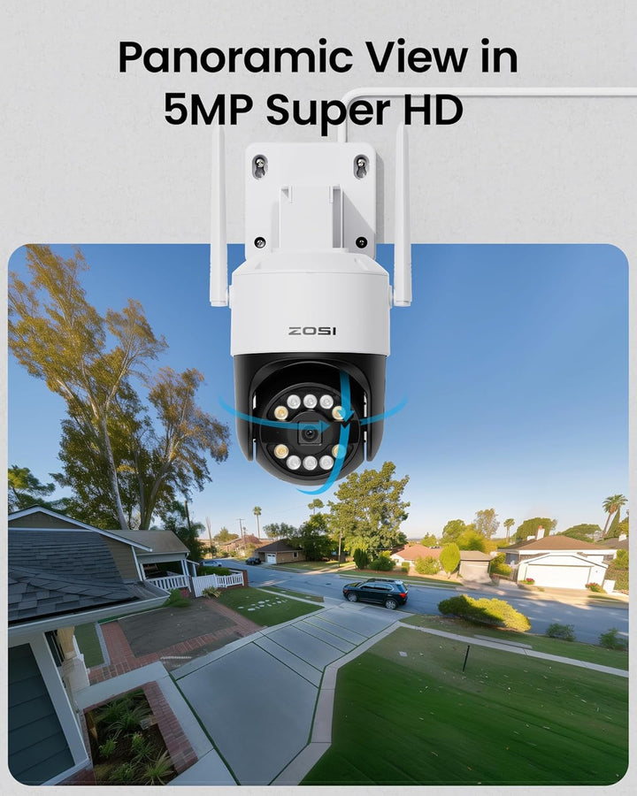 ZOSI 3K Wi-Fi 6 Outdoor Überwachungskamera mit 360° Pan & Neigung, 2,4 GHz WLAN Kamera für Aussen mi