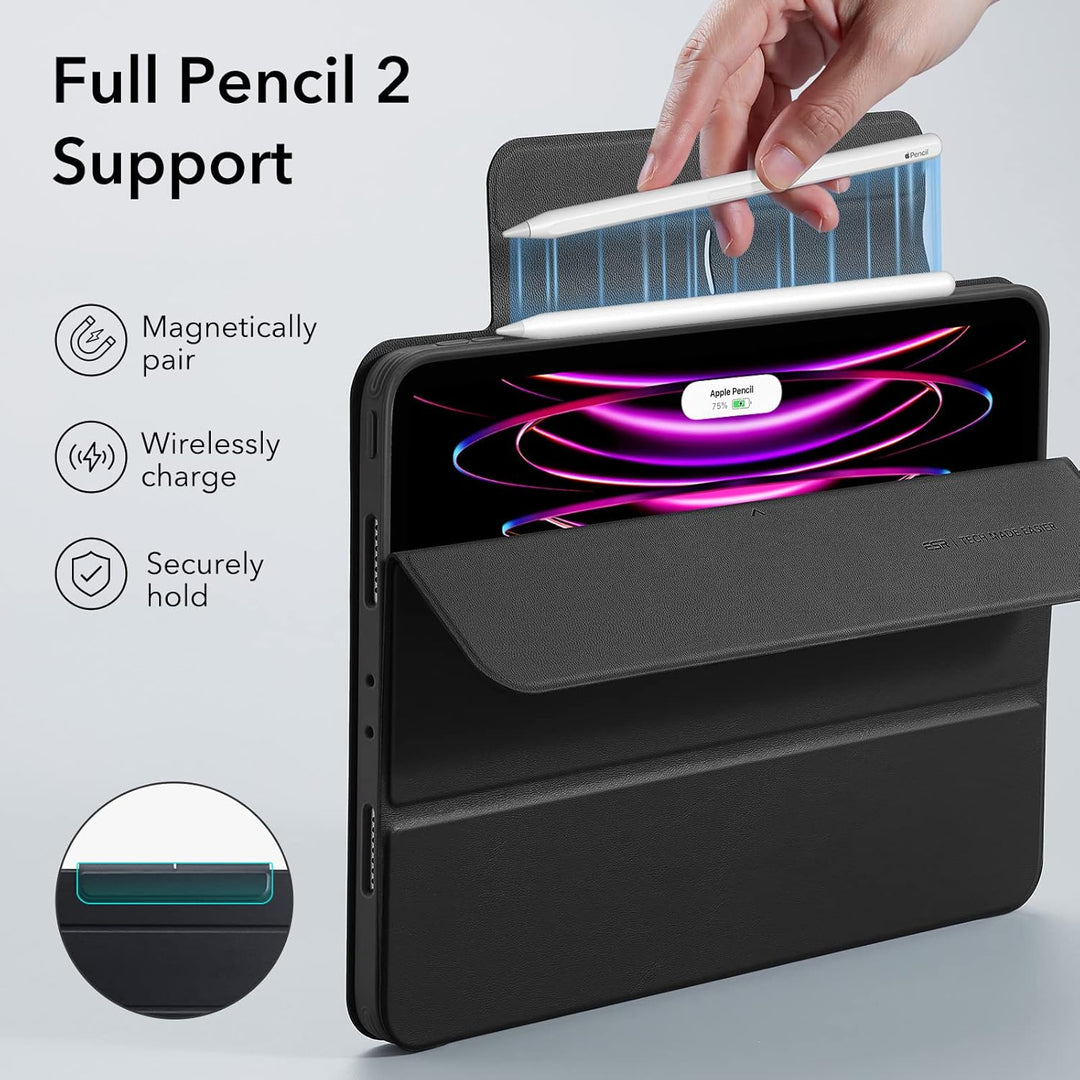ESR Hybrid Hülle für iPad Pro 12.9 Hülle (2022/2021), iPad Pro 12.9 Case mit Pencil Halter, 12,9 Zol