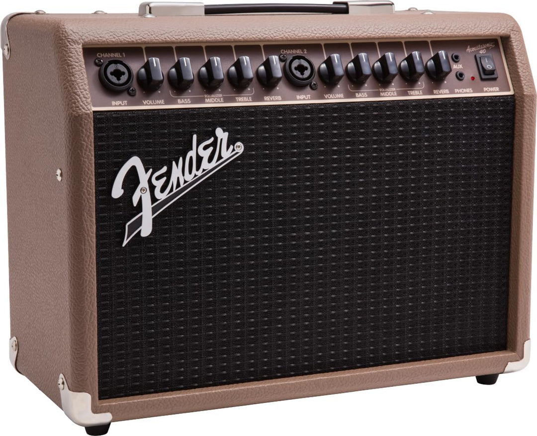 Fender Acoustasonic 40 – 40W Combo Verstärker – Geeignet für elektroakustische Gitarre & Mikrofon –