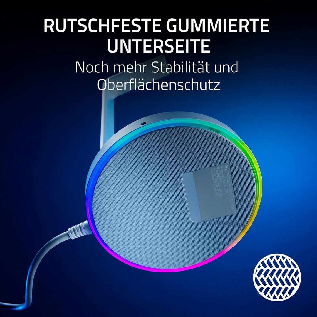 Razer Base Station V2 Chroma (Mercury) - Headset-Ständer mit USB-Hub und RGB-Beleuchtung (mit 7.1 Su