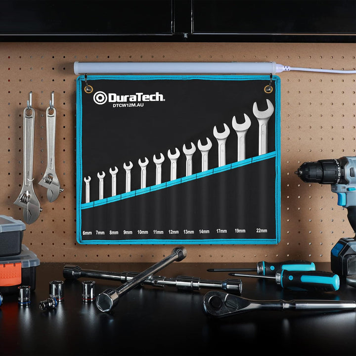 DURATECH Ringmaulschlüssel Set Gabelringschlüssel-Satz, 12-teilig Set, SW 6-22mm, DIN 3113, Chrom-Va