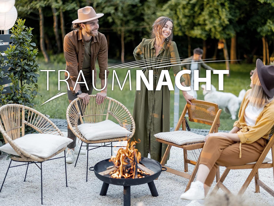 Traumnacht Komfort 4er Set Stuhlkissen/Sitzkissen Outdoor anthratzit, Bezug abnehmbar, mit Eckbänder