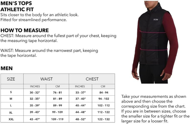 TCA Herren Excel Leichte Thermo-Laufweste, Gesteppt mit Reissverschlusstaschen Black Stealth (Schwar