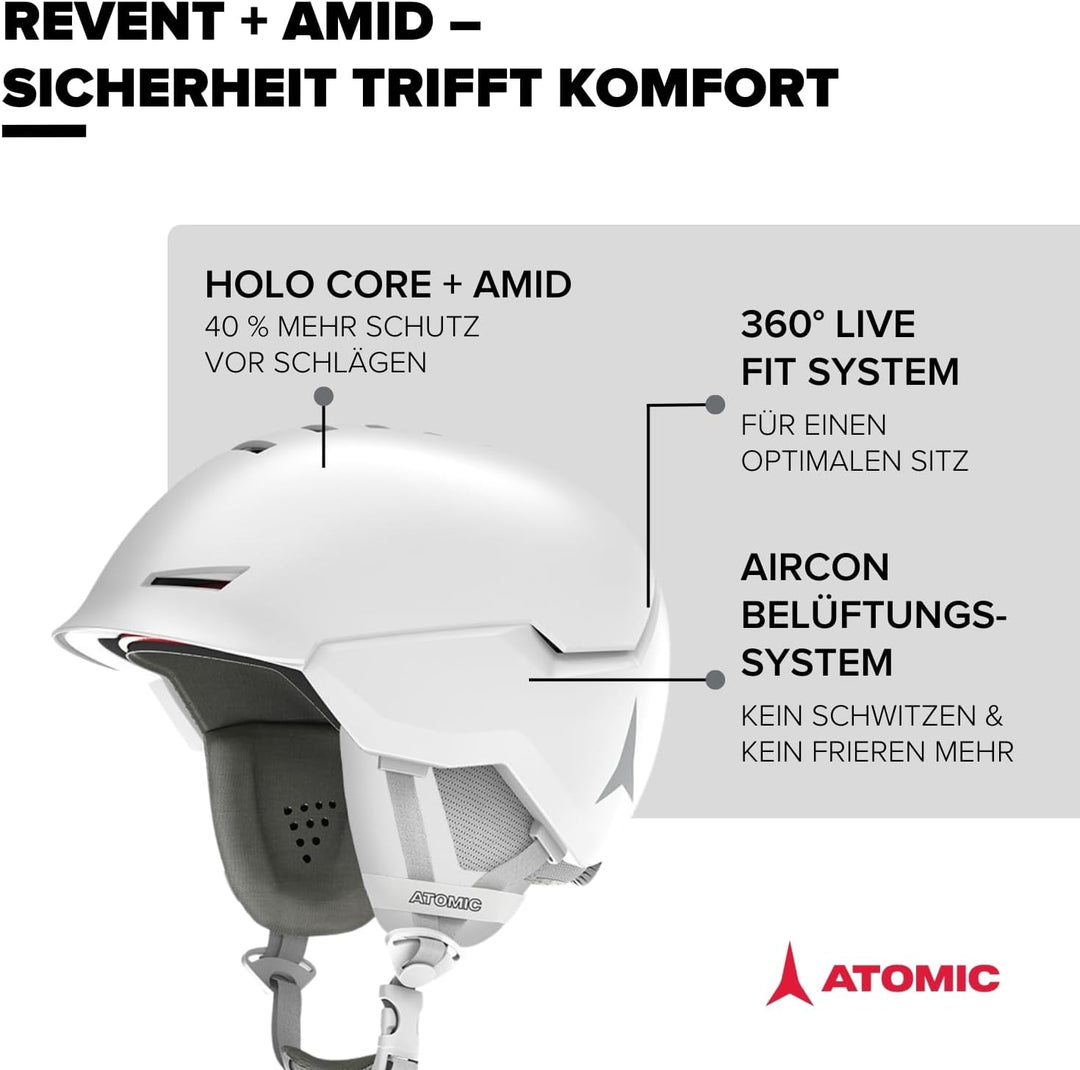 ATOMIC Revent + AMID Skihelm - Unisex für Erwachsene - Individuelle Passform & präziser Sitz - Überl