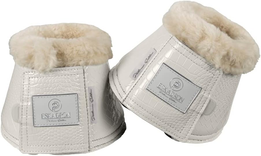 Eskadron Platinum Hufglocken, Sprungglocken Croco FAUXFUR 1 Paar pearlgrey S, pearlgrey S