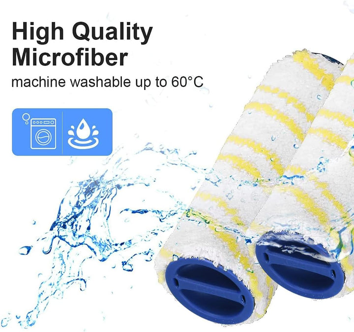 Jajadeal 4 Stück Ersatzteile Walzen für Kärcher FC7 FC3 FC5 Rollen, Ersatzrollen Bürsten für Karcher