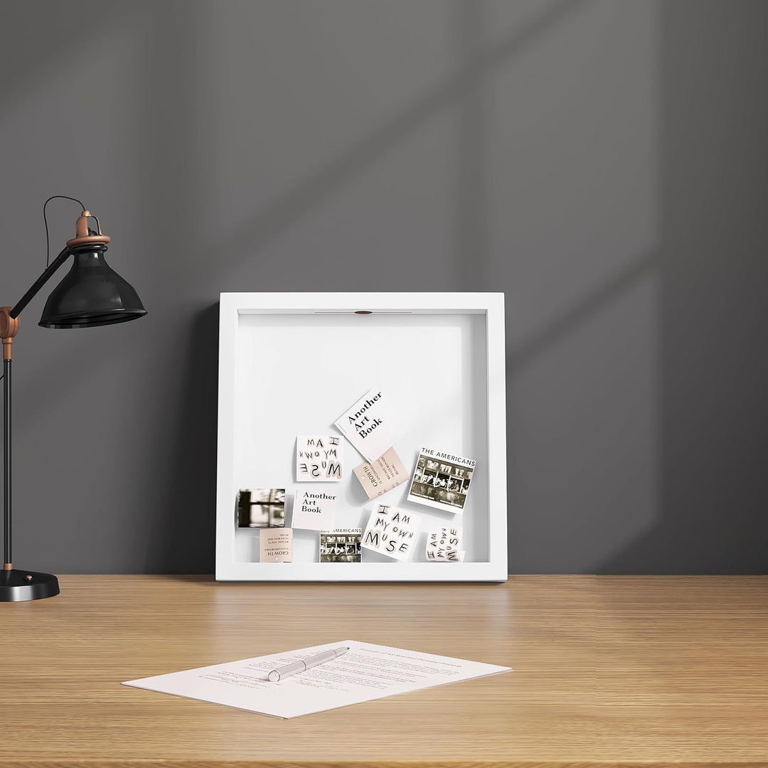 EUGAD 3D Bilderrahmen zum Befüllen, Objektrahmen Spardose 30x30 cm, tiefer Rahmen für Objekte bis 3