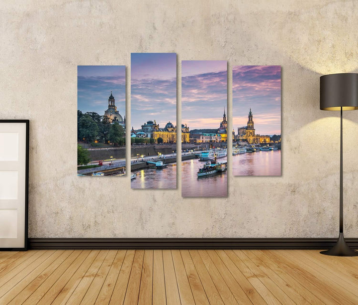 islandburner Bild auf Leinwand Dresden Deutschland Elbe Bilder Wandbilder Poster Leinwand 130x80cm -