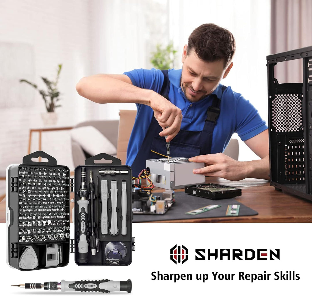 SHARDEN Feinmechaniker Schraubendreher Set, 122 in 1 Mini Präzisions Werkzeug Kit mit Torx T2 T5 T6