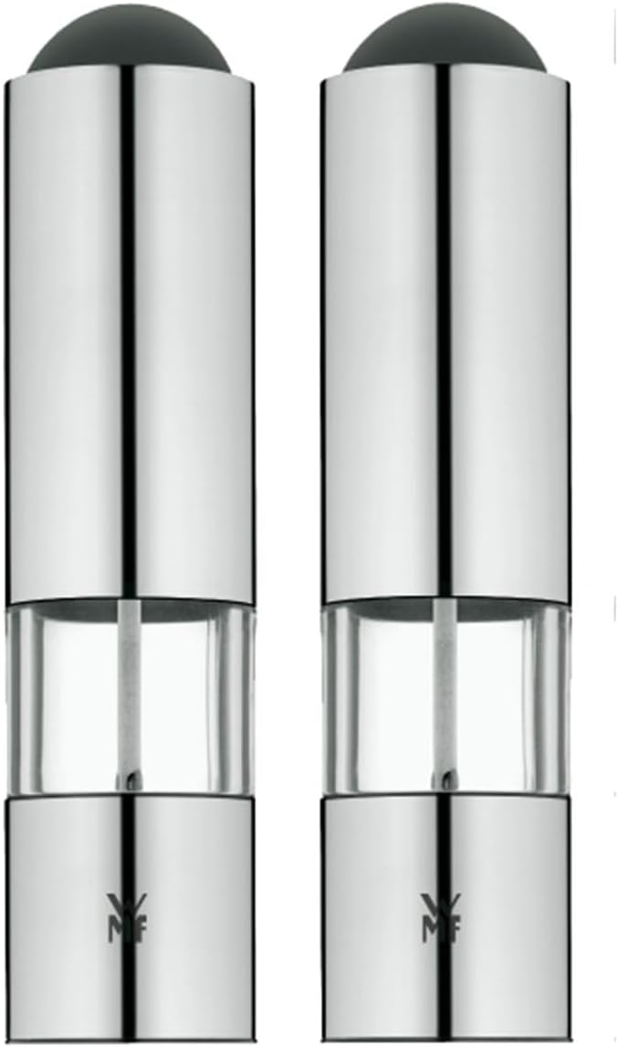 WMF Elektrische Mühle Set 2-teilig, 21 cm, elektrische Salz und Pfeffermühle unbefüllt, LED-Leuchte,