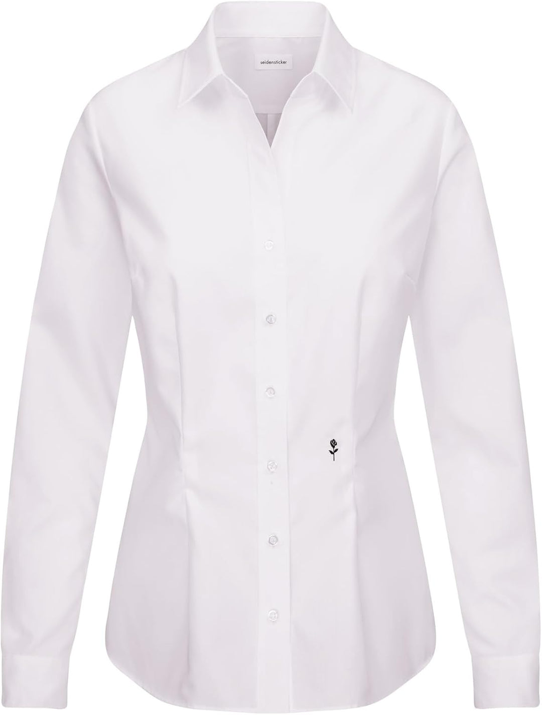 Seidensticker Damen Bluse - City Bluse - Hemdbluse - Slim Fit - Kurzarm - Uni - Stretch 32 Weiss, 32