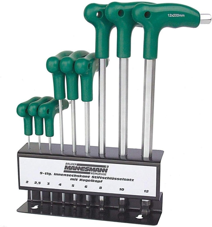 Mannesmann T-Schlüssel-Satz 10-tlg. Sechskant/Kugelkopf,, M18150