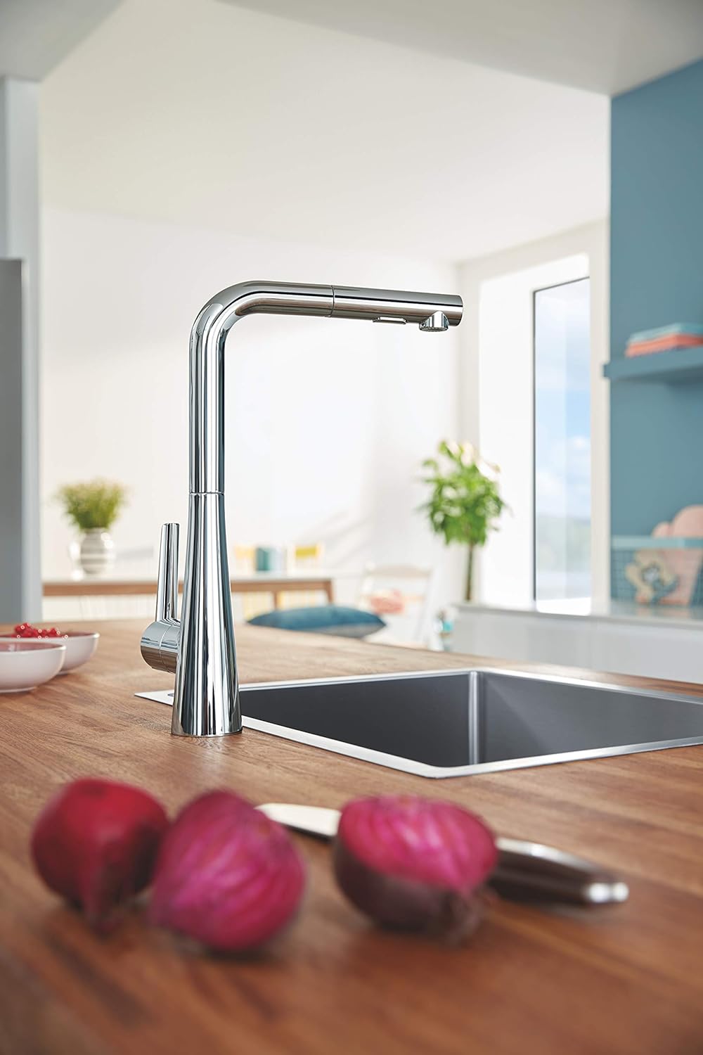 GROHE Zedra | Einhand-Spültischbatterie, DN 15 | Chrom | 32553002 Spültischarmatur mit Herausziehbar