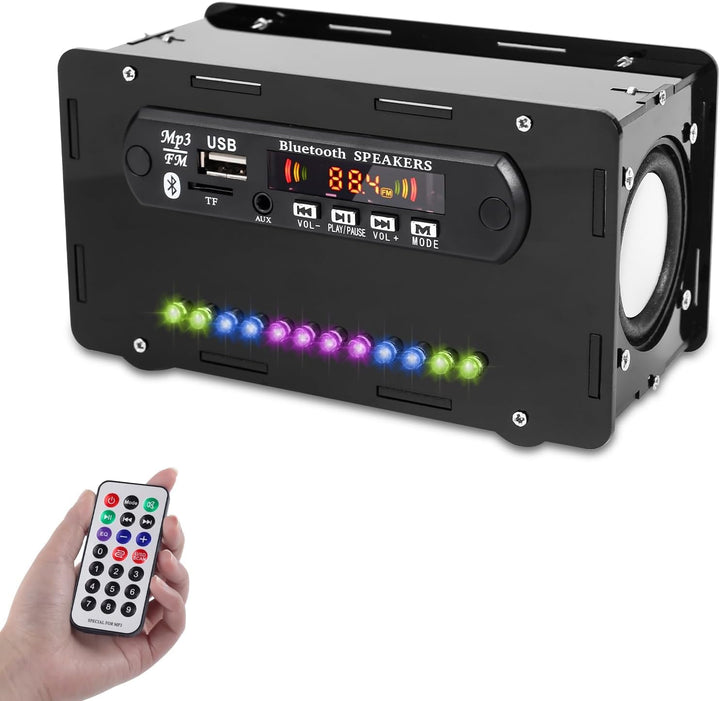 DONGKER DIY Elektronik Löten Bausatz Bluetooth Lautsprecher Kit mit FM Radio, Mini Heimstereo Sound