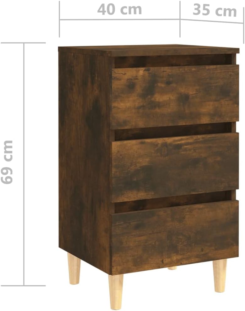 FIRBNUS Bedside Table Nachtkonsole Beistelltisch mit Stauraum Night Stand Nachttisch mit Massivholz-