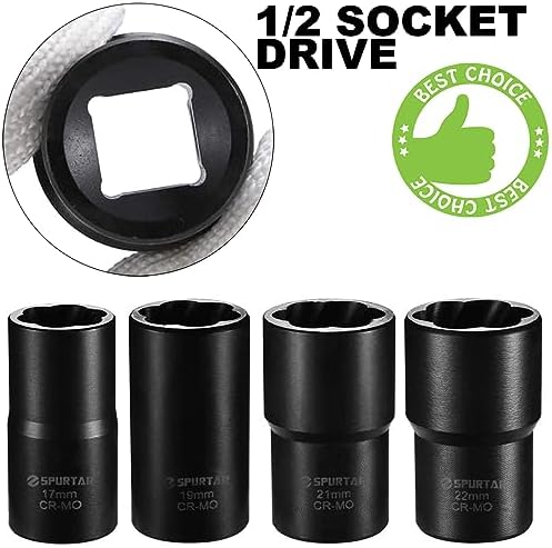 Spurtar 5 Stück Steckschlüsselsatz, Special Schraubenausdreher Werkzeug zum Entfernen von Schraubenm