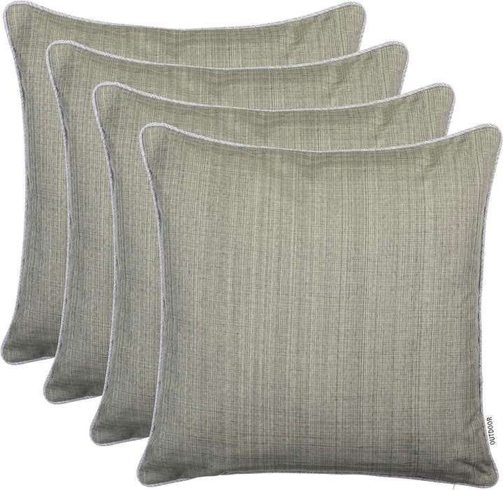 Brandsseller Outdoor Garten Kissen Dekokissen mit Paspel - Leinenoptik Uni Schmutz- und Wasserabweis