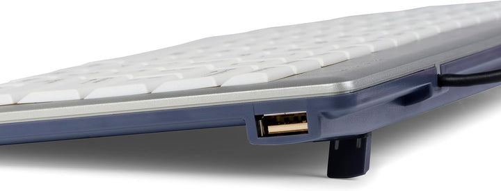 BakkerElkhuizen UltraBoard 950 Kompakte Tastatur, US-Layout QWERTY, verkabelt, hellgrau/weiss