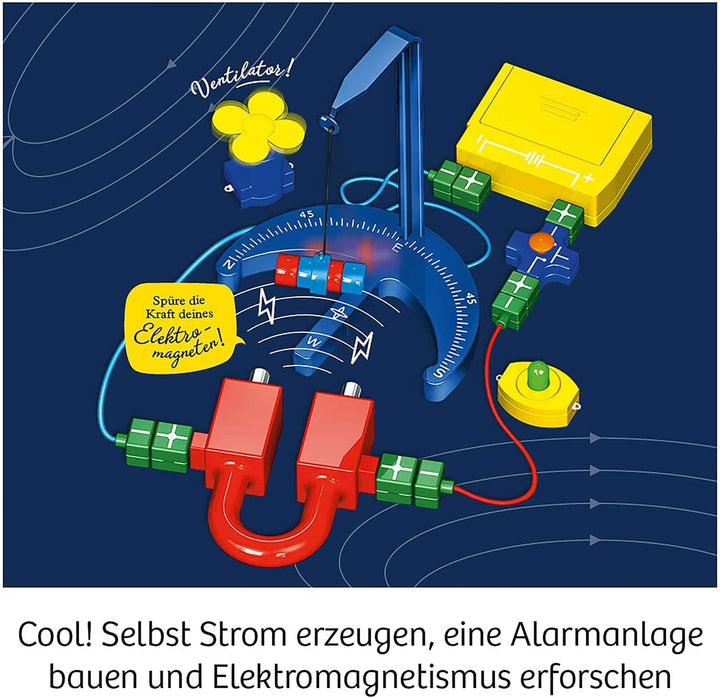KOSMOS 620639 Elektro & Co. Elektro-Wissen leicht gemacht, Einsteiger-Experimente zu Strom, Magnete,