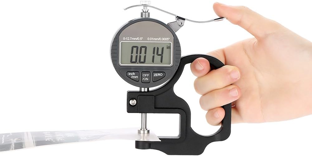 Digitales Dickenmessgerät für Papier Ledertuch Draht Messwerkzeug 0-12,7 mm Messbereich (Genauigkeit