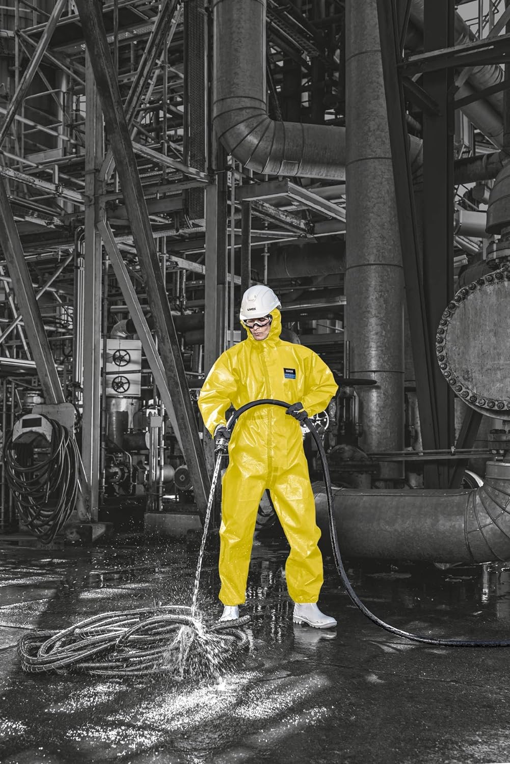 Uvex 3B Chem Classic Schutzanzug - Schutzoverall Typ 3B - Einweg-Chemikalienschutz L Gelb, L Gelb