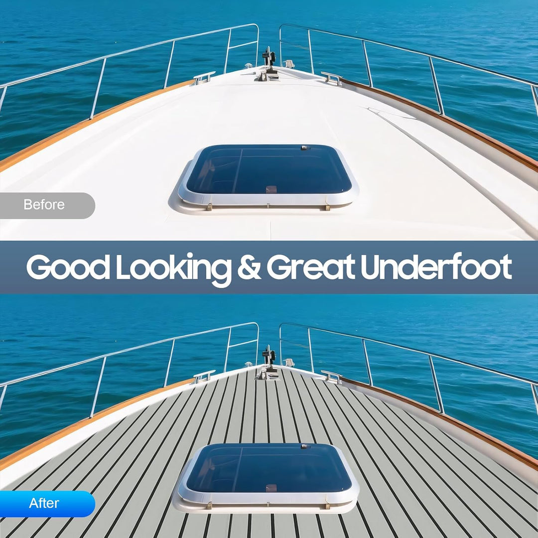 BJTDLLX Eva Schaum Teak Decking Boots Bodenbelag Selbstklebend rutschfeste Matten Blatt Bootsfussbod