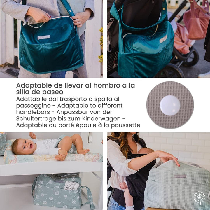 MIMUSELINA Kinderwagen Organizer mit grossem Fassungsvermögen Kinderwagentasche mit + 7 Fächern - Wi