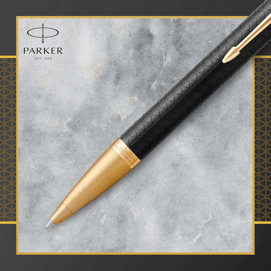 Parker IM Kugelschreiber , Premium Black , Mittlere Spitze , Blau , Geschenkbox Kugelschreiber Premi