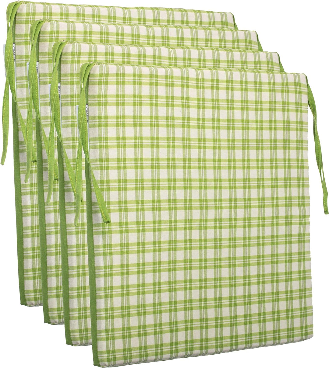 brandsseller 4er Vorteilspaket Sitzkissen Kariert Stuhlkissen Sitzauflage Stuhlauflage mit 4 Kordelb