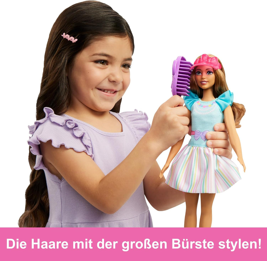 Barbie-Puppe, Meine erste Barbie mit braunem Haar, Barbie-Accessoires, Schuhe, Bürste und mehr, Soft