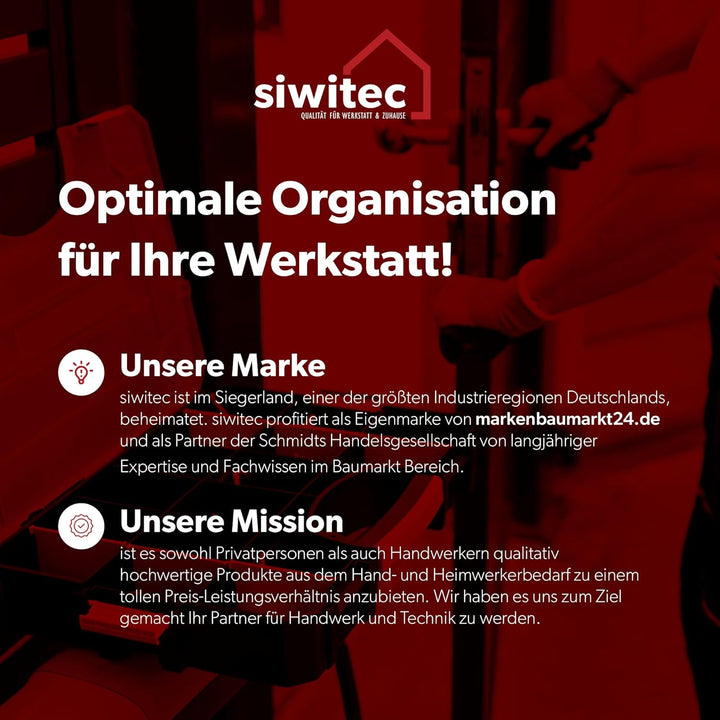 1 x siwitec Sortimentskasten, 16 Fächer und 6 anpassbare Trennstege, Sortimentsbox für Kleinteile, s
