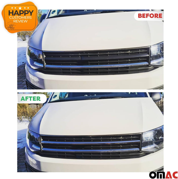 Frontgrill Grill Leisten kompatibel mit VW T6 Transporter Caravelle Multivan Highline 2015-2019 Kühl