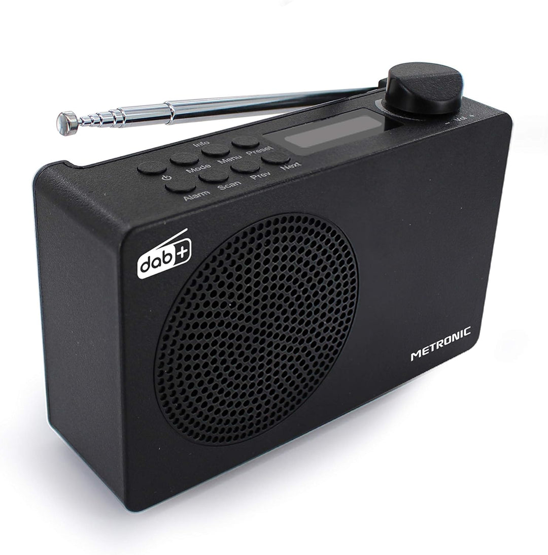 Metronic DAB Radio (DAB+ ,UKW, portabel, Blockdesign), Schwarz, 477231, Schwarz