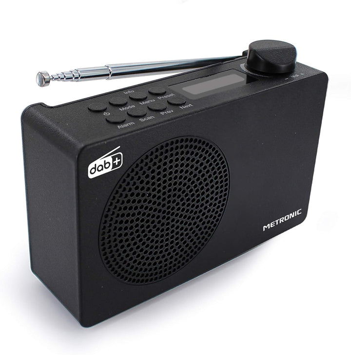 Metronic DAB Radio (DAB+ ,UKW, portabel, Blockdesign), Schwarz, 477231, Schwarz