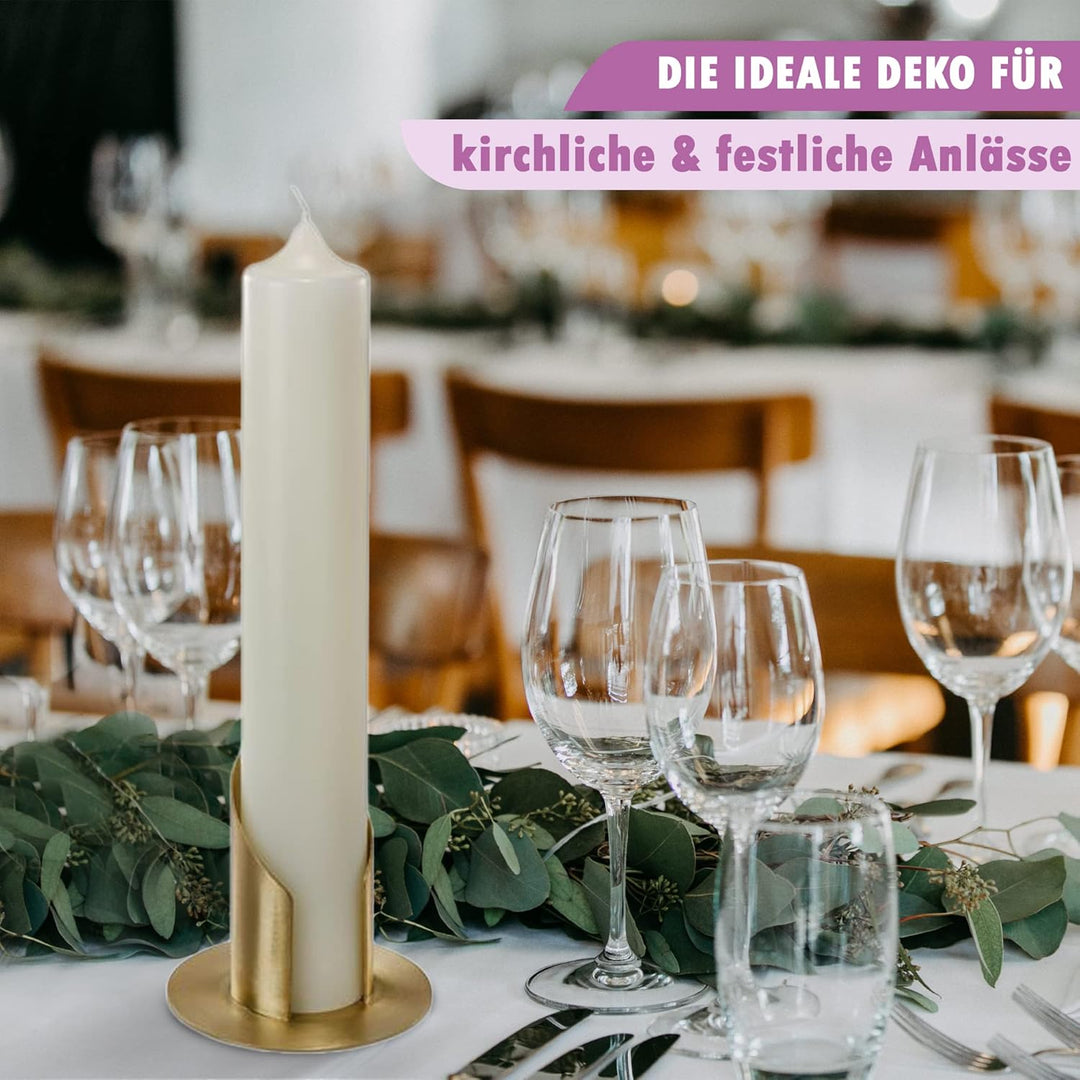 WikaKerzen Kerzenleuchter für Kerzen - Kerzenständer in Silber & Gold gebürstetem Messing Metall - K