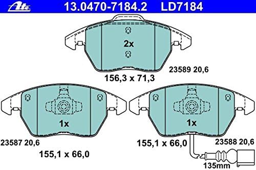 ATE 13.0470-7184.2 Bremsbelagsatz, Scheibenbremse Single, Single