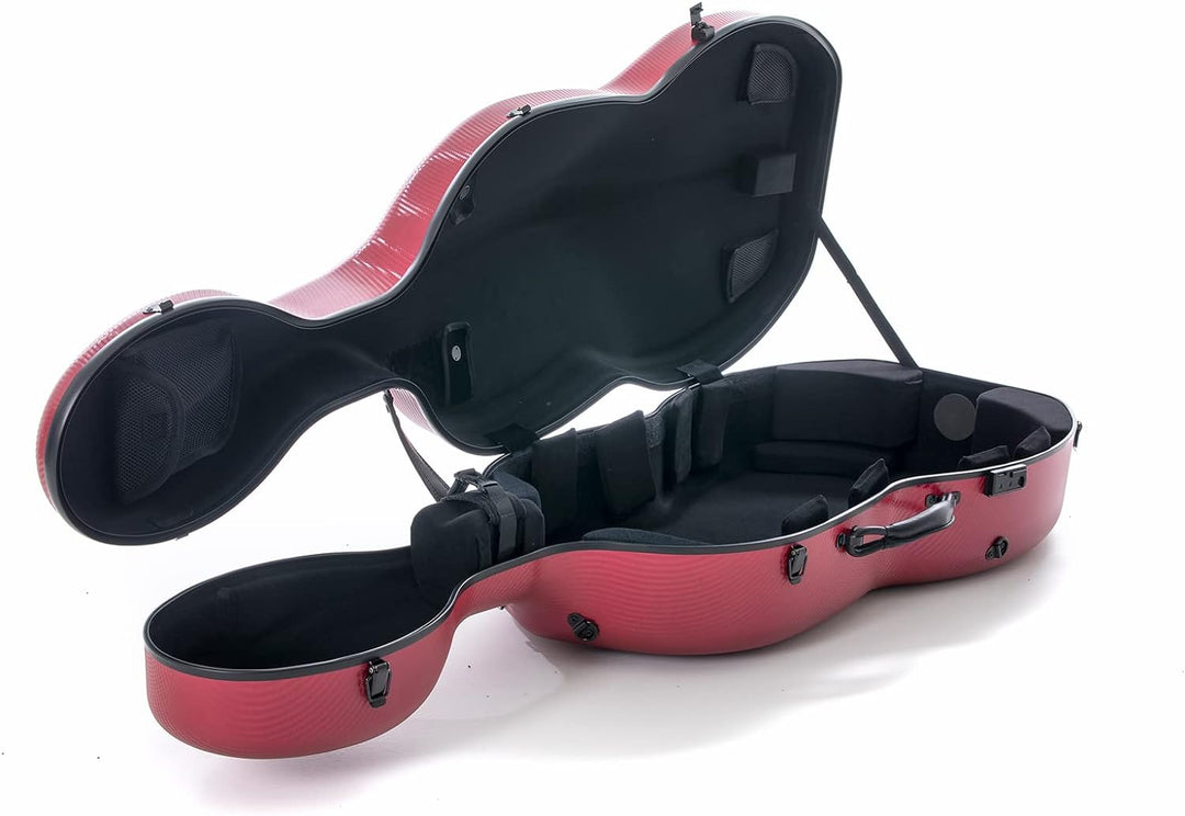 GEWA Celloetui Polycarbonat 4.6 Grösse 4/4, rot, mit Rucksackgurt rot ohne Rollen, rot ohne Rollen