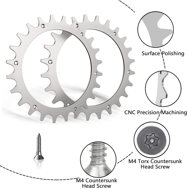 Edelstahl Spikes, 2 Stück Spikes für Bosch Indego XS 300 M700 S 500 M+700 S+500 mit 12 M4 Flachkopfs