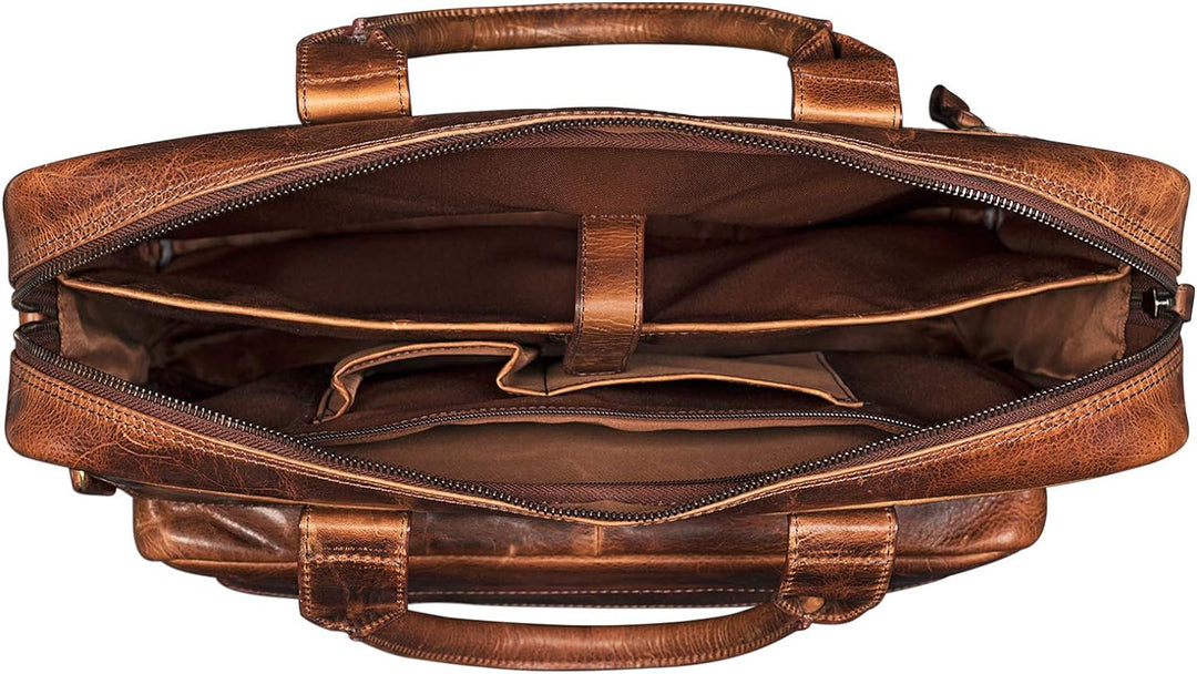 STILORD 'Leander' Umhängetasche Leder Gross Arbeitstasche Aktentasche Business Herren und Damen 15.6